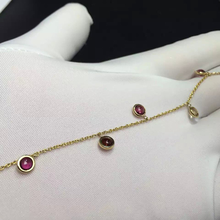 18K黃金碧璽手鏈 輕奢女士珠寶首飾的源頭工廠與批發優勢